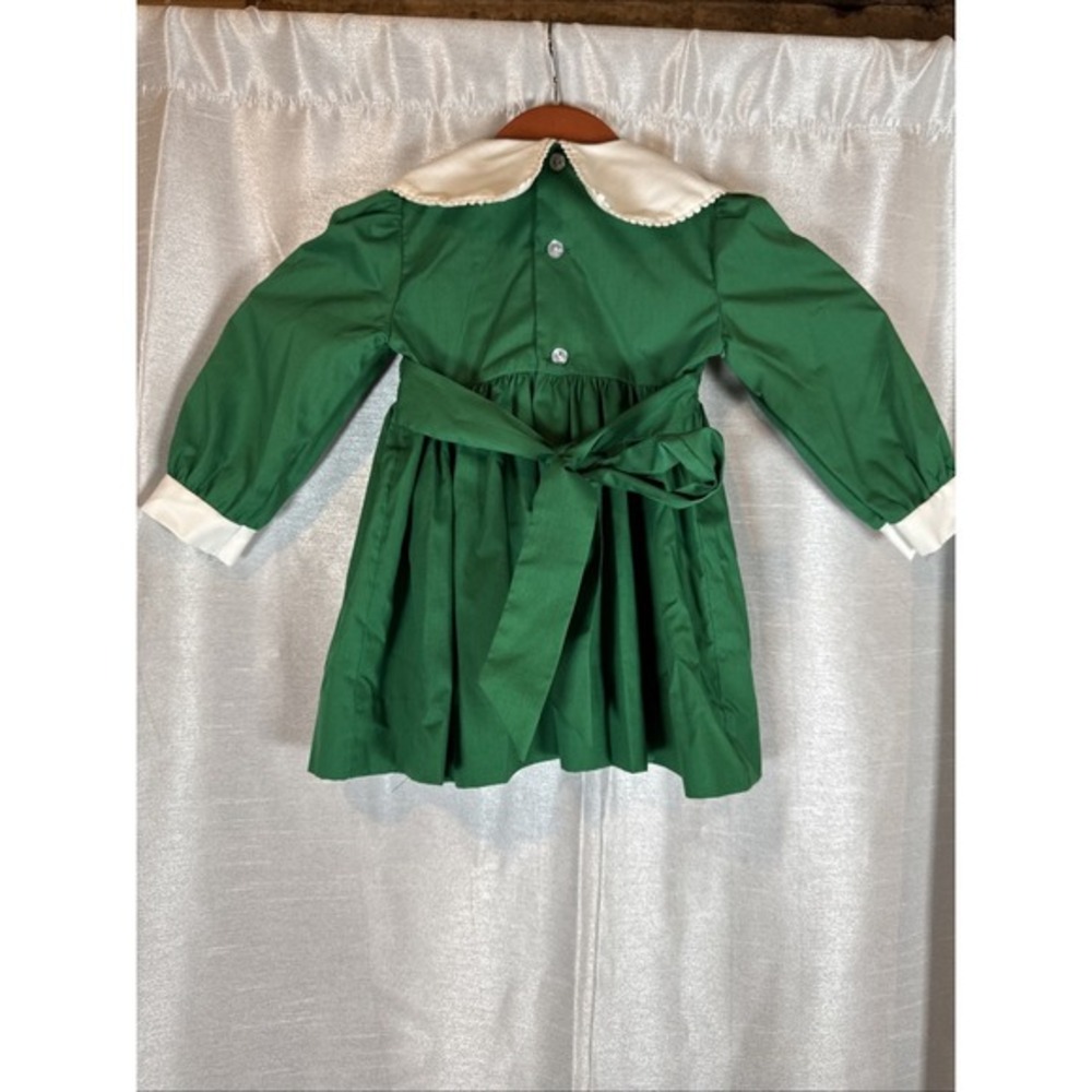 Polly Flinders Green‎ Smocked Snowflake Holiday Dress Toddler Size T2 - Picture 3 of 8